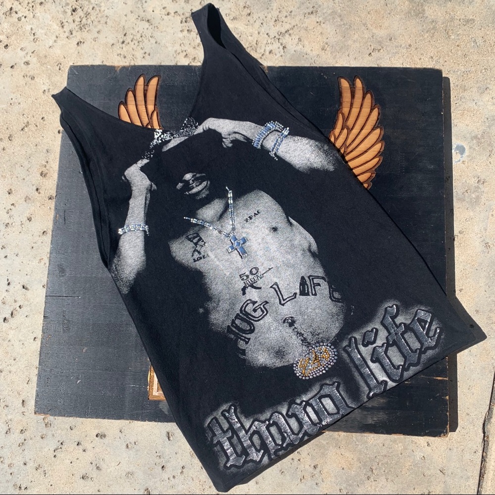 REPURPOSED over size TUPAC embellished T-shirt